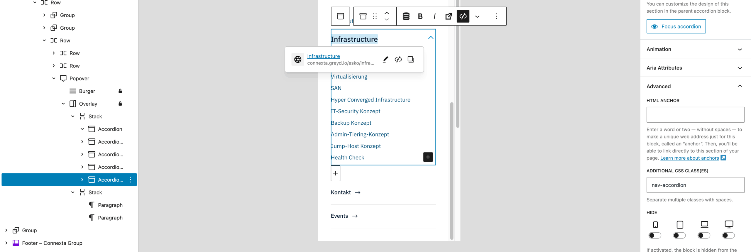 Screenshot Navigation Mobile Accordion
