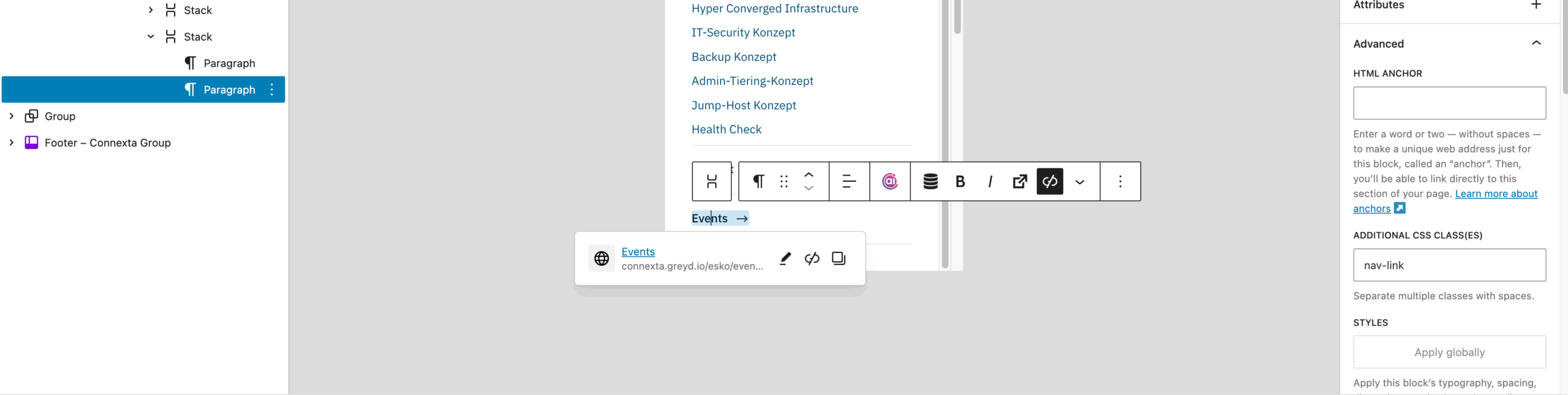 Screenshot Navigation Mobile